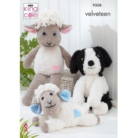 King Cole Knitting Pattern Toys Sheep & Collie Dog Soft Stuffed Toy (9208)