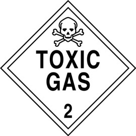 Accuform MPL206CT10 PF-Cardstock Hazard Class 2 DOT Placard, Legend "Toxic Gas 2" with Graphic, 10-3/4" Width x 10-3/4", Black on White (Pack of 10)