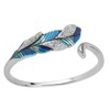 Open Ring S925 Sterling Silver Dazzling Platinum Blue Green Gradient