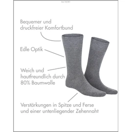 KUNERT Men's Socks (Pack of 2), Silver-mel.