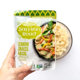 Saffron Road Simmer Sauce Lemongrass Basil - Non-GMO, Gluten-Free, Halal, Kosher, Vegan (7 Ounce (Pack of 8))