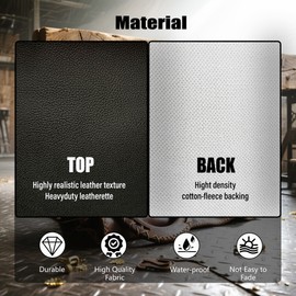 Leather Fabric, Faux Leather, Vinyl Fabric, for Upholstery Crafts, DIY Sewings, Sofa, Handbag, Earrings, Hair Bows Decorations (Black 54 * 180inch)