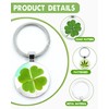 QLEUIFT Pack of 8 Four Leaf Clover Key Fob Green