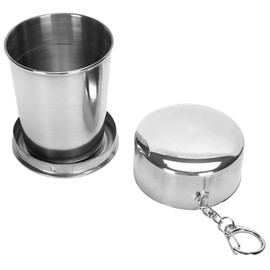 Stainless Steel Drinking Cup, Foldable Stainless Steel Travel Cup, Folding Cup, Camping Cup, Portable Folding Cup, for Outdoor Activities and Daily Use, 250 ml