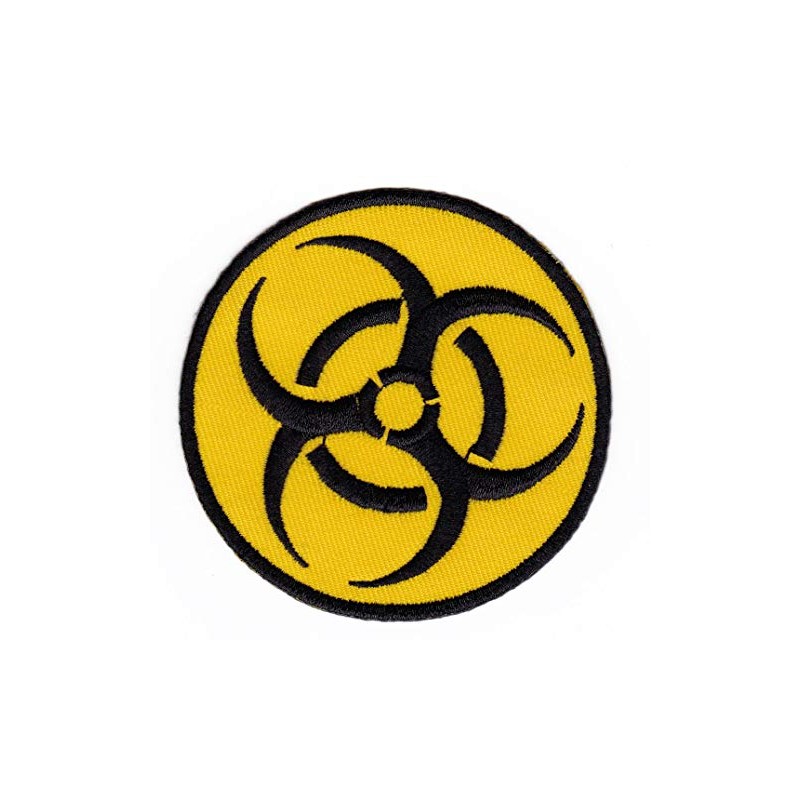 Biohazard Symbol Biohazard Warning Sign Yellow Patch for Iron-On or