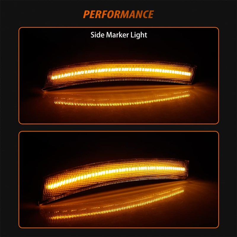 ADIIL Amber Full LED Front Fender Side Marker Lights Assembly