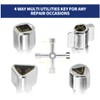 2PCS Water Key 4 Ways Water Meter Key, Steel Sillcock