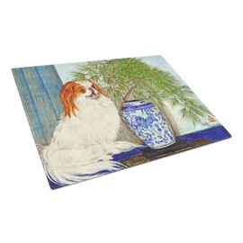 Caroline's Treasures MH1048LCB Japanese Chin Ming Vase Glass Cutting Board Large Decorative Tempered Glass Kitchen Cutting and Serving Board Large Size Chopping Board