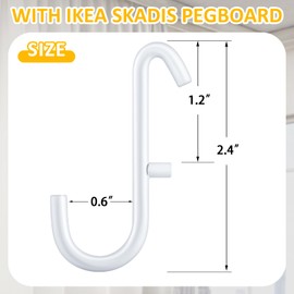 MorningRo 30 Pcs Pegboard Hooks White Pegboard Accessories Metal Storage Tool Keys Jewelry Utensils Hanging Organizer Compatible with IKEA Skadis Pegboard for Home Office Indoor Supply