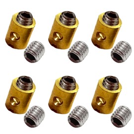 Screw Nipple Diameter 5 x 6 mm for Throttle Cable Bowden Cable Throttle Cable Nipple Carburettor, Compatible with Scooter 50 cc, Shift Moped, Garden Mower - High-Quality Brass and Steel, Set of 4