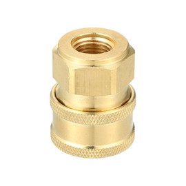 Hihaha Pressure Washer Coupling/Outer Female Washing Gun Adapter Universal for Cars/Heavy Duty Brass 1/4" NPT / 1 Piece Copper Tone