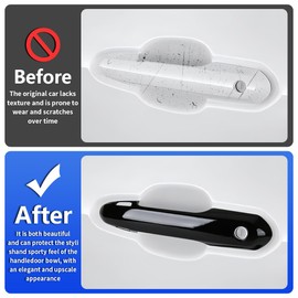 LUNQIN Car Door Handle Cover for Toyota RAV4 2019-2025，Highlander 2020-2025，Crown 2023-2025 Hybrid Auto Exterior Accessories Handle Protectors Covers Wrap Decoration ABS Gloss Black