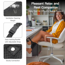 SOOPII Airplane Foot Hammock for Plane Travel, Footrest to Relax Your Feet, Desk Foot Hammock, Travel Foot Rest, Airplane Comfy Foot Hanger,Foot Hammock for Airplane Travel Accessories, Black