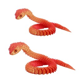 TVSVKWE 2 Simulated Snakes, Creative 3D Printed Toys, Simulated Animal Models, Spoof Props, Desktop Ornaments, Children'S Toy Gifts.