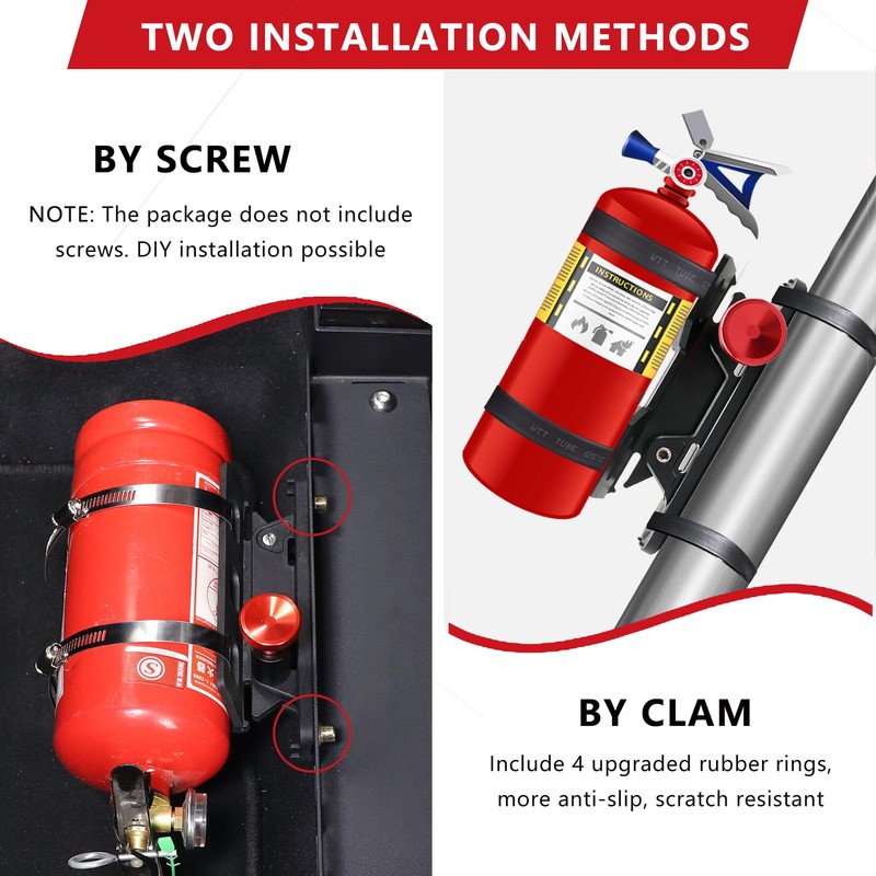 HOZHEM Car Fire Extinguisher Mount Bracket Aluminum Quick Release Roll