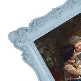 SIMON'S SHOP Vintage Picture Frames 5x7 for Wall and Tabletop, Victorian 5x7 Picture Frame, Pale Lilac Photo Frames Rustic Decor