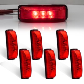 Biqiure 6PCS Trailer Side Marker Light Red,4 Inch 3-LED Side Marker Indicator Light Front Rear Side Position Lamps 12V 24V Clearance Light for Truck Camper Van Lorry RV