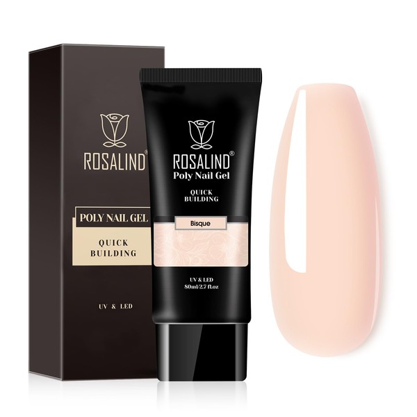 ROSALIND Nude Poly Nail Gel, 80ml/2.7oz Light Nude Poly Extension
