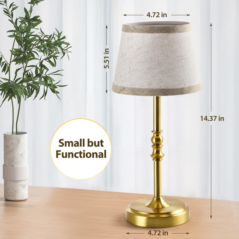 NOVCAND Cordless Table Lamp with Dimmer, Built-in Rechargeable Battery Powered