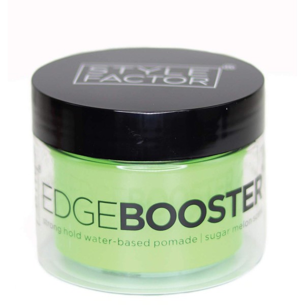 Style Factor EDGE BOOSTER Strong Hold Water Base Pomade- Excellent for Taming Edges & Braiding Hair (Sugar Melon, 3.38oz)