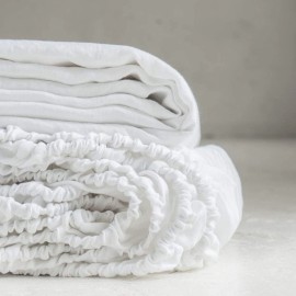 King Linens 100% Linen Fitted Sheet Stone Washed  Assorted Sizes  Colors