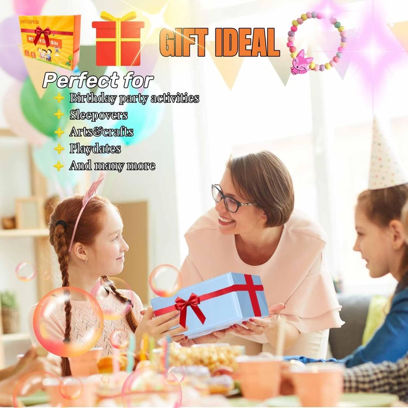 DEUXPER DIY Mosaic Jewelry Box & Beads Bracelets for Kids