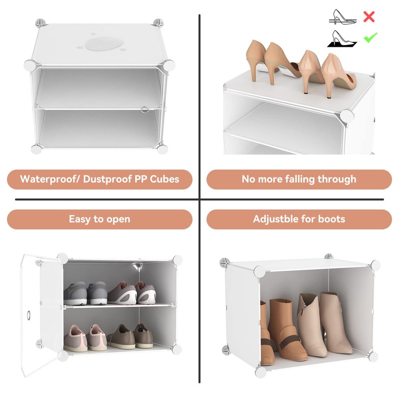 LANTEFUL 10 Tiers Tall Shoe Rack 20 Pair Shoe Organizer