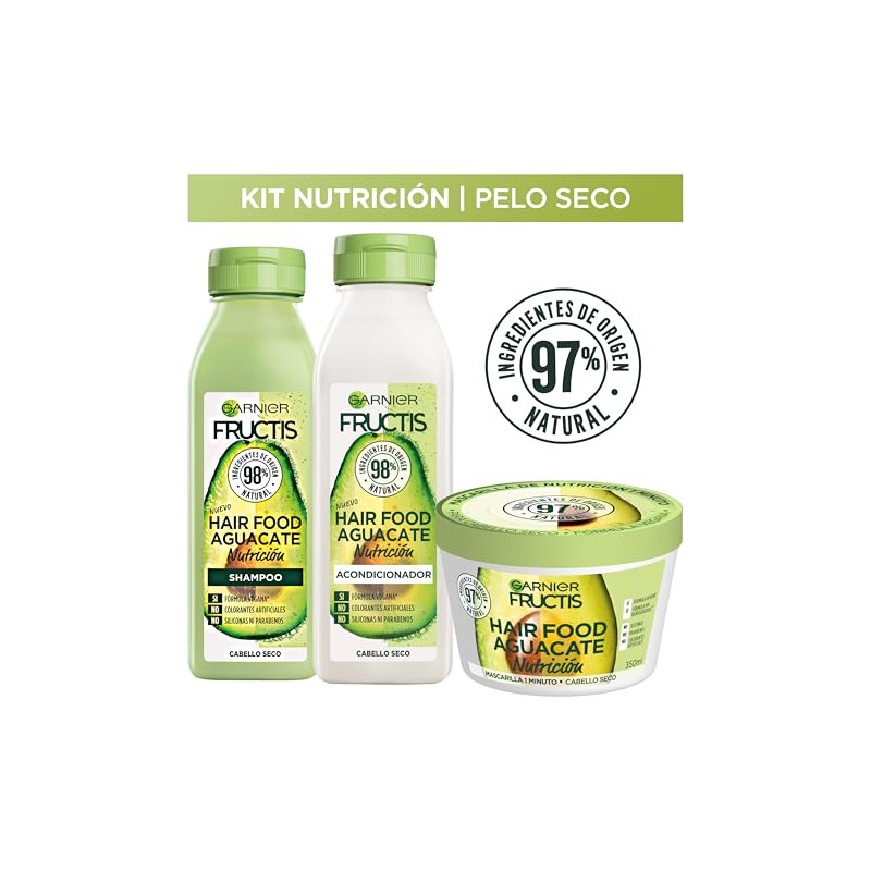 Kit Garnier Fructis HairFood Aguacate Rutina para cabello seco