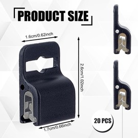 NICENEEDED 20 PCS Black Swipe Card Gripper, Nylon ID Cards Badge Chip Holder for Standard Thickness, Plastic Clamps Organizer Accessories