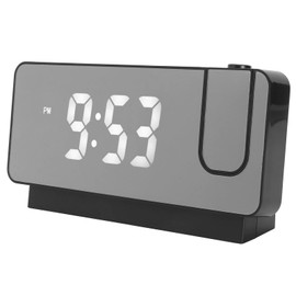 Projection Alarm Clock, HD LED Alarm Clock with Projection on Ceiling Wall Digital Alarm Clock with 180° Rotatable Projector, Snooze, Temperature, Bedside Clock for Heavy Sleeper (Black)