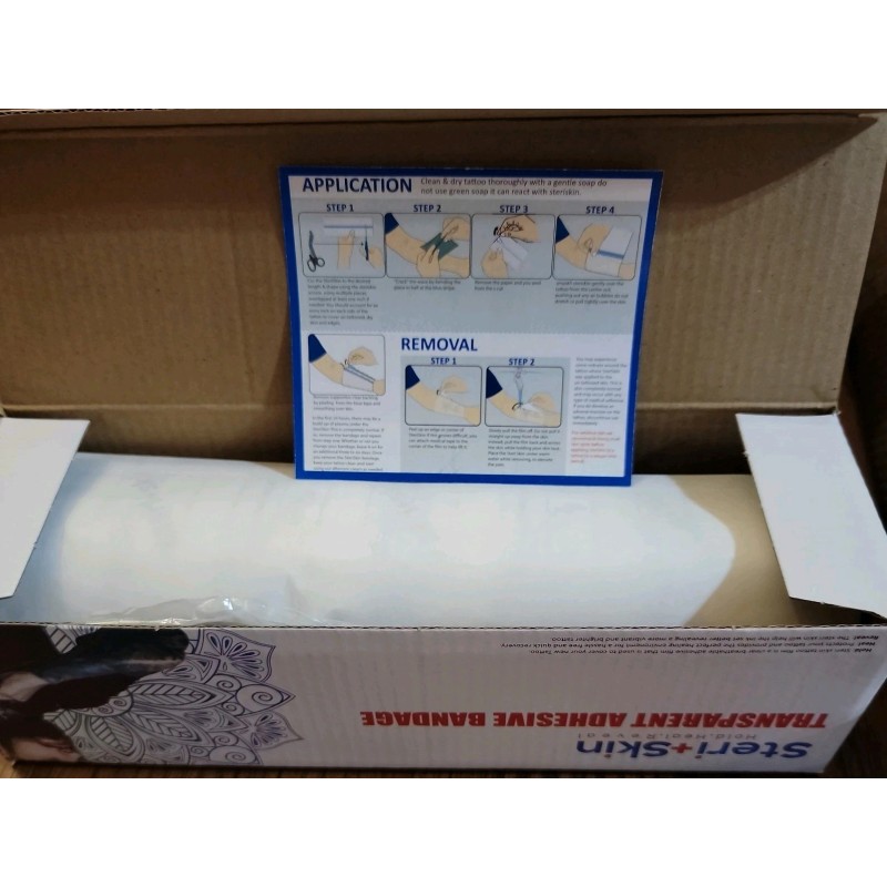 Steri Skin Tattoo Aftercare Transparent Adhesive Bandage 10” X 72”