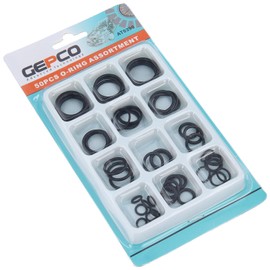 'O' Ring Assortment 50 Pieces Acid, Petrol – Heat and Oil Resistant Rubber Ring Gasket Set O Sealing Ring Set 50x Rubber Gasket