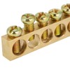 Brass Terminal Blocks,10pcs 10-Hole Electrical Distribution Wire Screw Terminal Brass