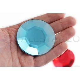 Allstarco 2 x 60mm Aqua Blue Acrylic Flat Back Rhinestones H109 Cosplay Costume Props Embellishments Plastic Stones Decorative Stones
