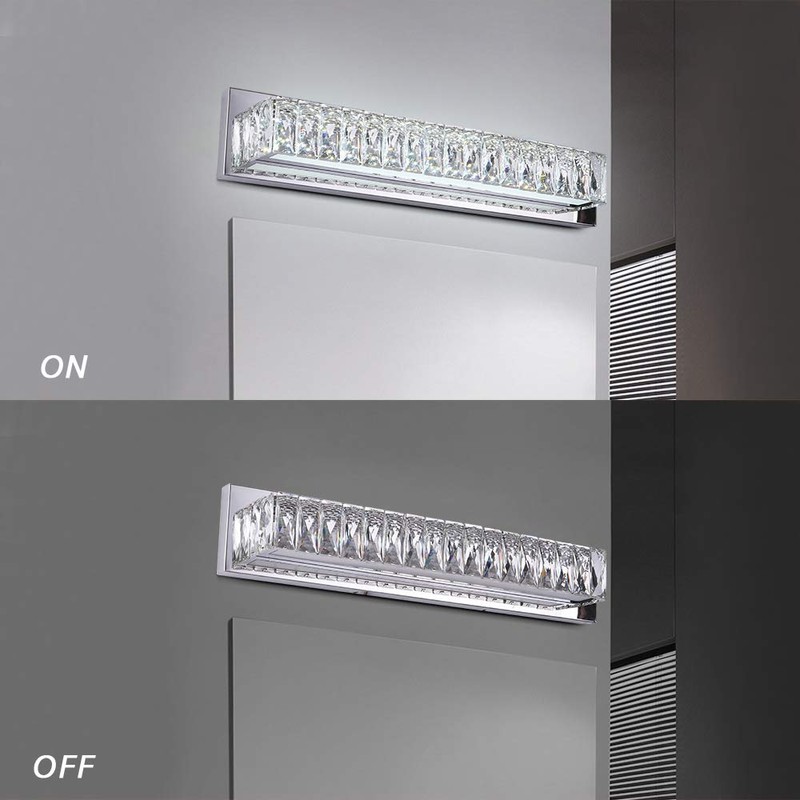 Crystal Vanity Lights, Bathroom Vanity Lighting Fixtures Over Mirror, LED