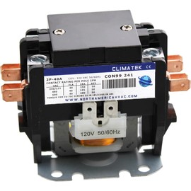 HVAC Motor Contactor, 120VAC 40 Amp Coil 2 Pole Furnace Replacement Relays, Air Conditioner, Heat Pump, Refrigeration Systems