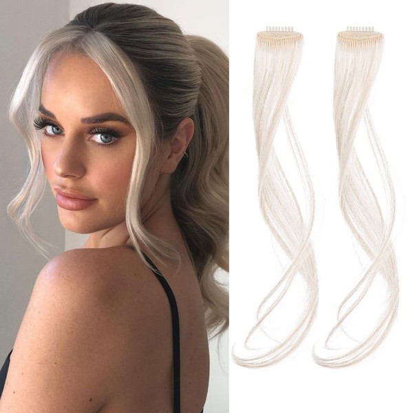 REECHO Long Side Air Bangs, Wavy Curly Clip in Curtain