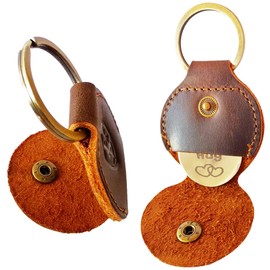 STAR VISTA Sparrow Leather Keychain, Pocket Hug Token, Long Distance Relationship Keepsake, Inspirational Gift, Engraved Coin