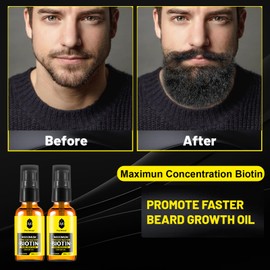 First Melody Beard Oil,Maximun Thickening Biotin, with Castor Oil and Argan & Jojoba Oils, Promotes Beard Growth, Styles, Strengthens & Softens Beards & Mustaches,1 Ounce*2（2 Pack） Sandalwood