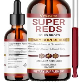 THE HEALTHY LIFE 4 ME Liquid Super Reds Phytonutrient Superfood Drops | Phytonutrient Blend containing Polyphenols | Antioxidants & More | Great Taste 2oz - 30 Day Supply