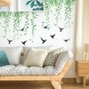 Green Plants Leaves Wall Decals Removable Green Hanging Vines with