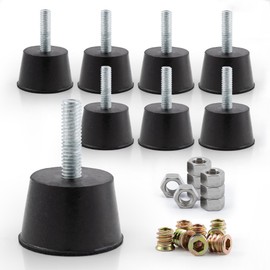 M6 - Pies niveladores de muebles de goma con rosca atornillada, niveladores de muebles ajustables para sillas, mesas, gabinetes, muebles de patio, paq