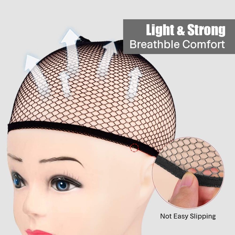 MORGLES Wig Cap, 6pcs Hair Net for Wig Closed End