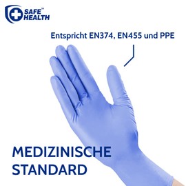 Safe Health Blueple Nitrile Gloves Size L Pack of 100 Purple Blue Nitrile Powder-Free Latex Free Food Gloves Disposable Gloves