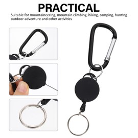 Retractable Key Ring, Pack of 6 - ID Card Hanging Buckle, Outdoor Easy Pull Buckle, Retractable Strap, Keyring, Backpack, Retractable BuckleSki Mountaineering BucklePuller