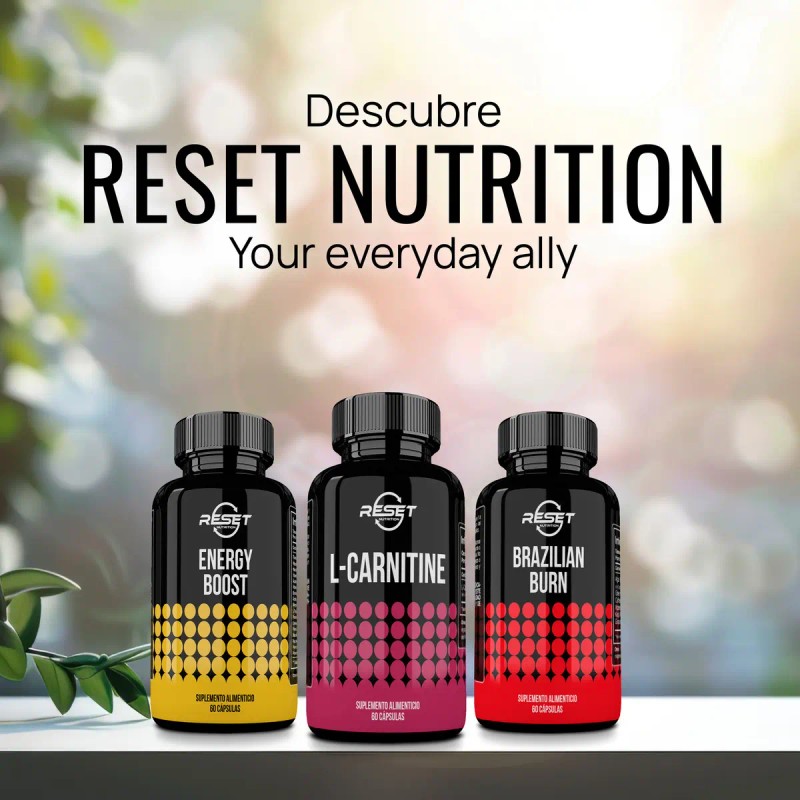 Reset Nutrition Carnitina 500mg Quema Grasa Energia 60cáps Sabor