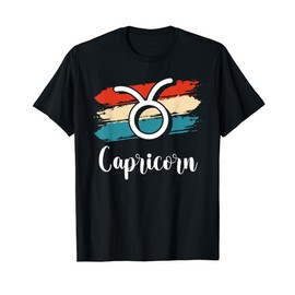 Vintage Retro Capricorn Zodiac Sign Star Constellation T-Shirt