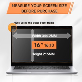 360° Privacy Screen for Laptop 16 Inch 16:10, 4 Way Computer Monitor Privacy Shield, Anti Glare Blue Light Filter Compatible with Lenovo Hp Dell Acer Asus Thinkpad Envy Xps
