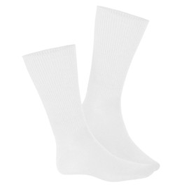 Hudson Relax Soft Pressure-free Waistband Men's Socks, White 0008