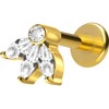 PIERCINGLINE Titanium Lotus Blossom Labret with Internal Thread, Lip/Nose/Ear/Helix Piercing